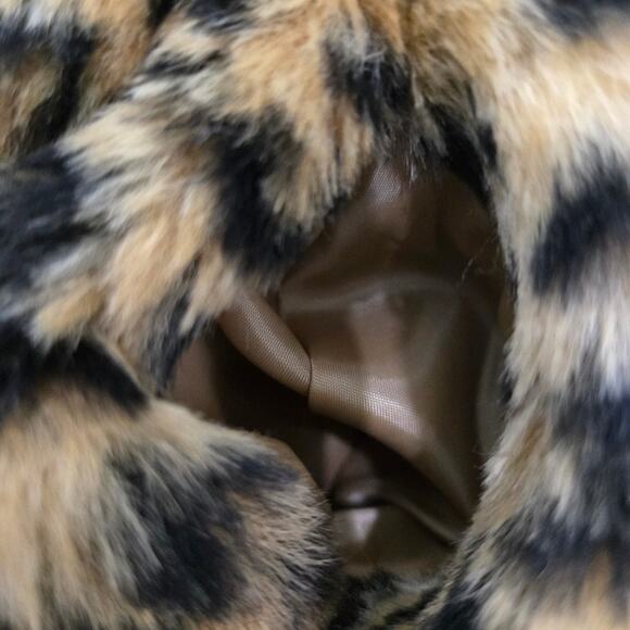 Neiman Marcus Leopard Print Coat Tan Faux Fur Plush Animal Dressy Winter 4 Girls - Picture 5 of 12